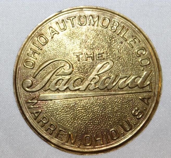 1902-1903 Packard Brass Wheel Hubcap Emblem Badge (1 of 2)