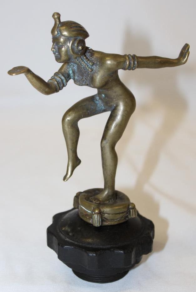 Brass Egyptian Woman Radiator Mascot Hood Ornament from France (1 of 5)