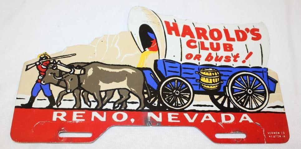 Harold's Club Reno NV License Plate Topper: 14" x 8"