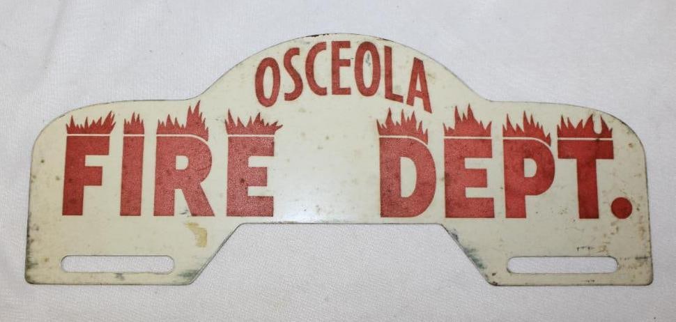 Osceola Fire Dept License Plate Topper: 11" x 4.5"
