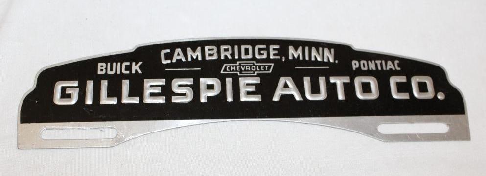 Gillespie Chevrolet Pontiac Buick MN License Plate Topper: 2.5" x 10"