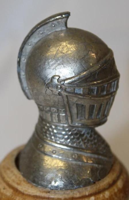 1923-1926 Willys Knight Radiator Mascot Hood Ornament: 2.5" x 1.75" x 1.5", there are some age cracks throughout