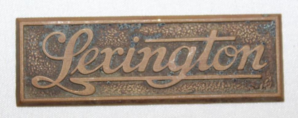 1917-1924 Lexington Motor Car Co Radiator Emblem Badge: 3" x 1"