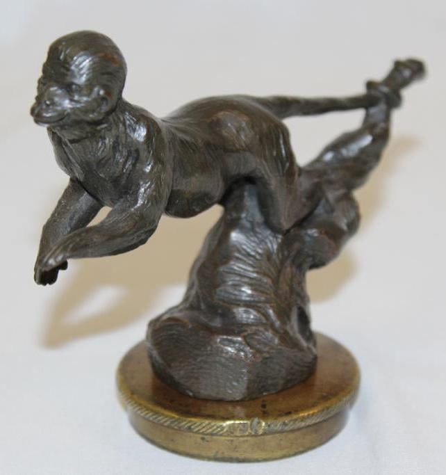 Singe Monkey Radiator Mascot Hood Ornament by H. Payen (1 of 6)