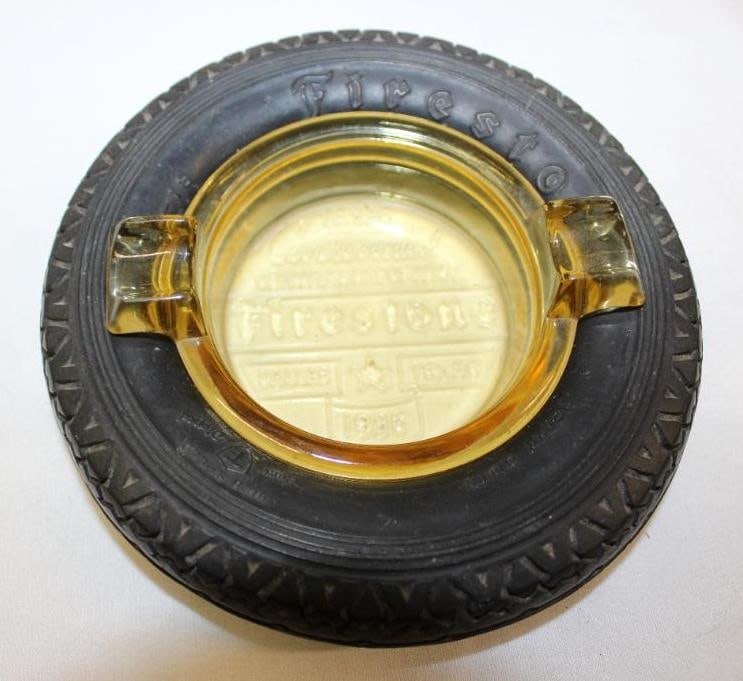 1936 Firestone Texas Centennial Advertising Tire Ashtray (1 of 3)