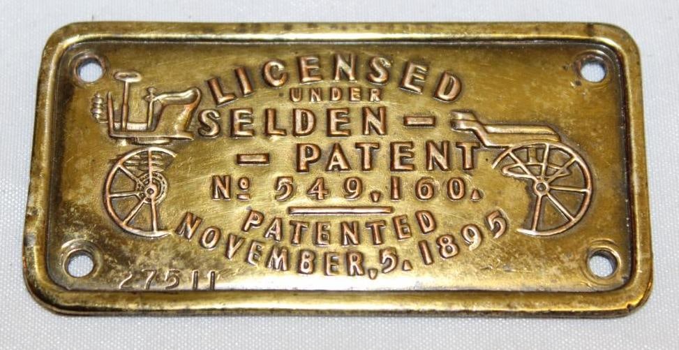 Brass Selden Patent Emblem Badge (1 of 2)