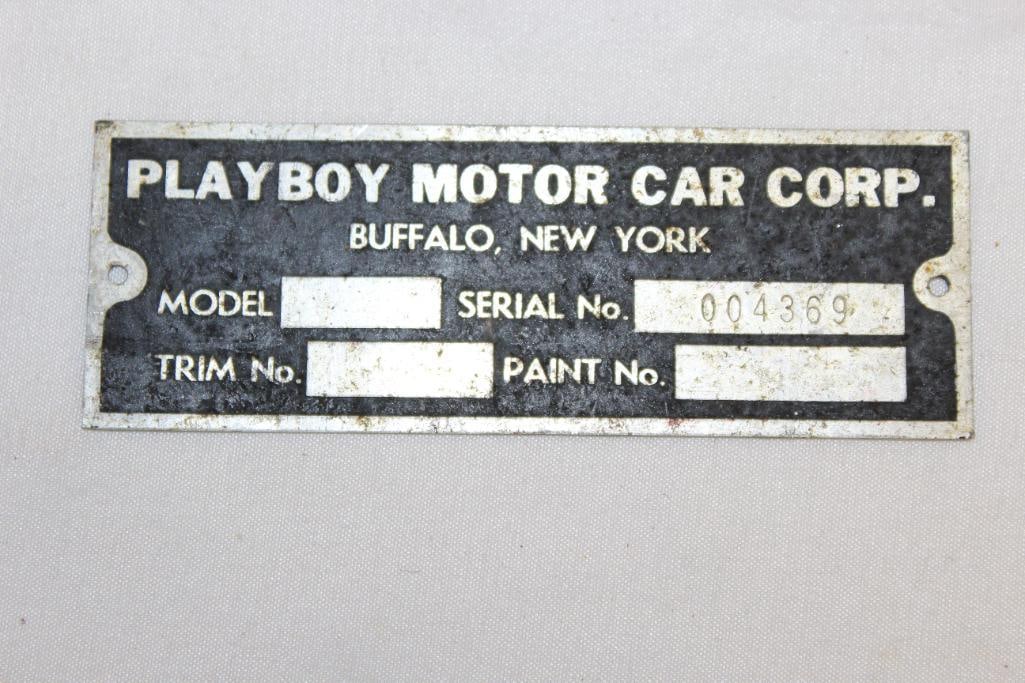 Playboy Motor Car Co Serial Number Data Tag Emblem (1 of 2)