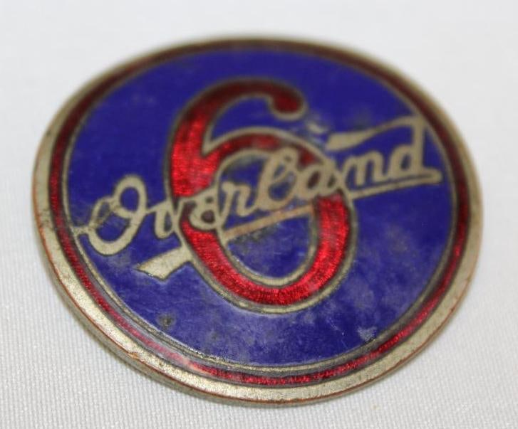 1925-1926 Overland 6 Radiator Emblem Badge: 1.75" diameter