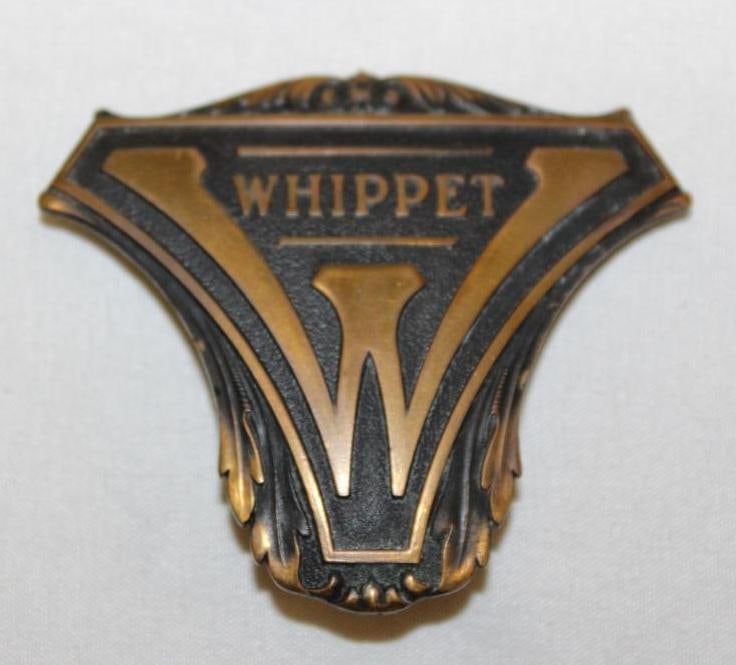 1930-1931 Willys Whippett Radiator Emblem Badge: 2.25" x 2.75"