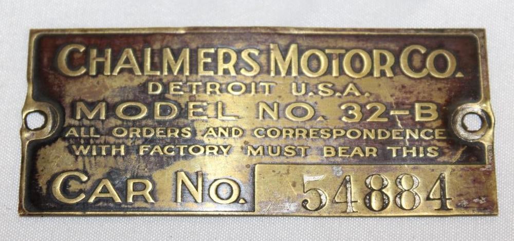 Brass Chalmers 32-B Serial Number Data Tag Emblem (1 of 2)