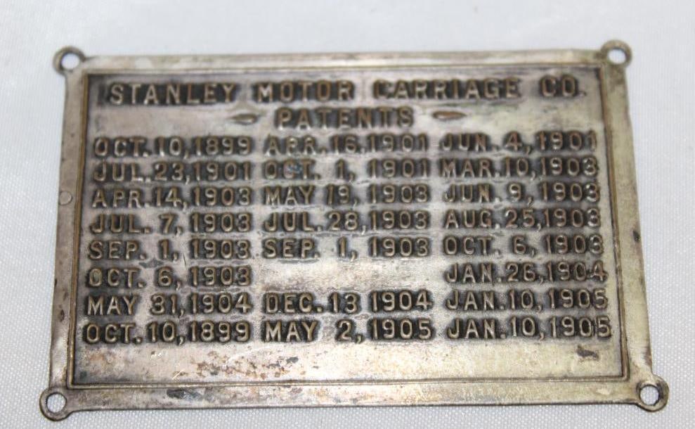 1905 Stanley Motor Carriage Serial Number Data Tag Emblem (1 of 2)