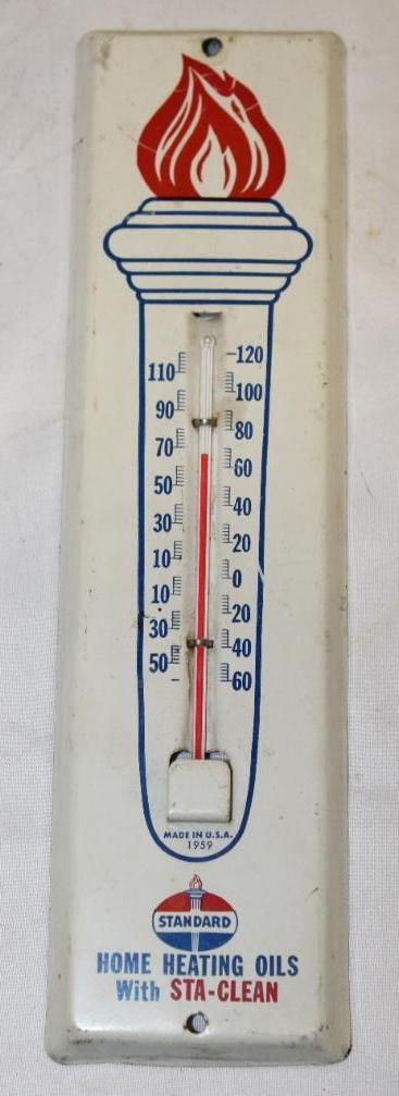 Standard Oil Co Heating Oil Advertising Thermometer in Working Condition (1 of 4)