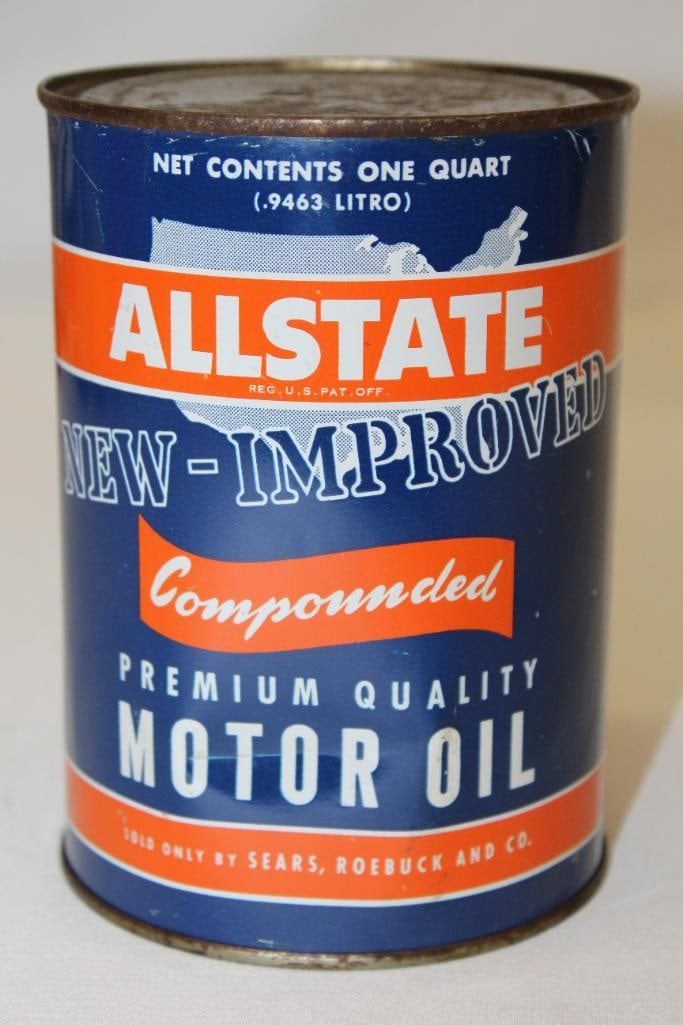 Allstate New and Improved Metal 1 Quart Motor Oil Can (1 of 3)