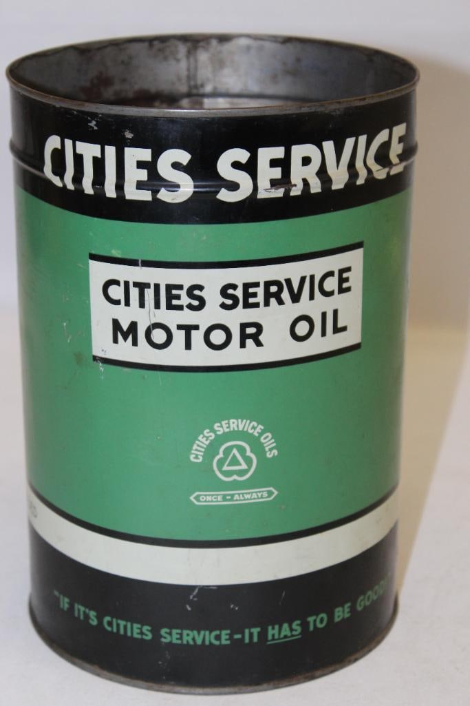 Cities Service Metal 5 Quart Motor Oil Can (1 of 3)