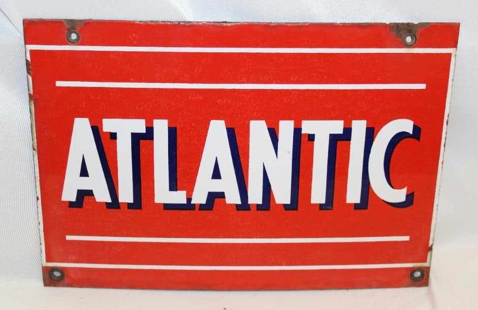 Atlantic Oil Co Porcelain Pump Plate Sign (1 of 4)