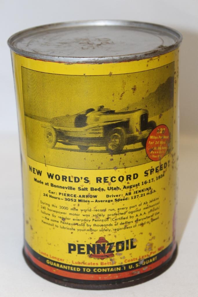 Graphic Pennzoil Bonneville Saltflat Racecar Metal 1 Quart Motor Oil Can (1 of 4)