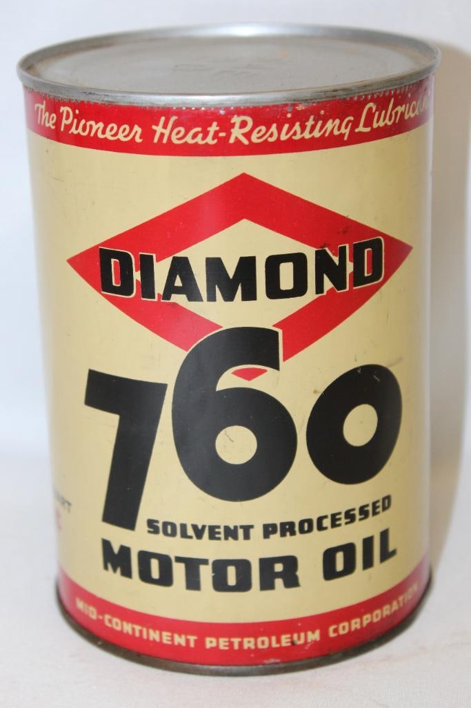 Diamond DX 760 Metal 1 Quart Motor Oil Can (1 of 4)