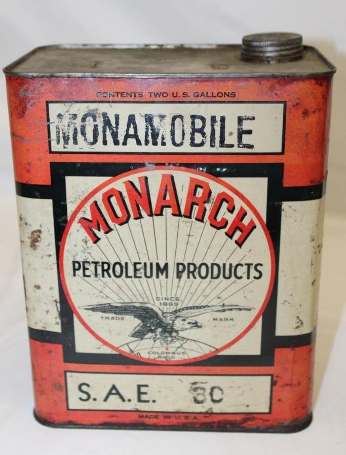 Monarch Petroleum Products Monamobile Graphic Two Gallon Motor Oil Can (1 of 4)