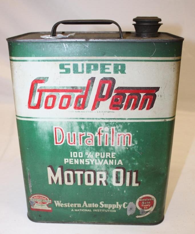 Good Penn Super Two Gallon Motor Oil Can Western Auto (1 of 4)