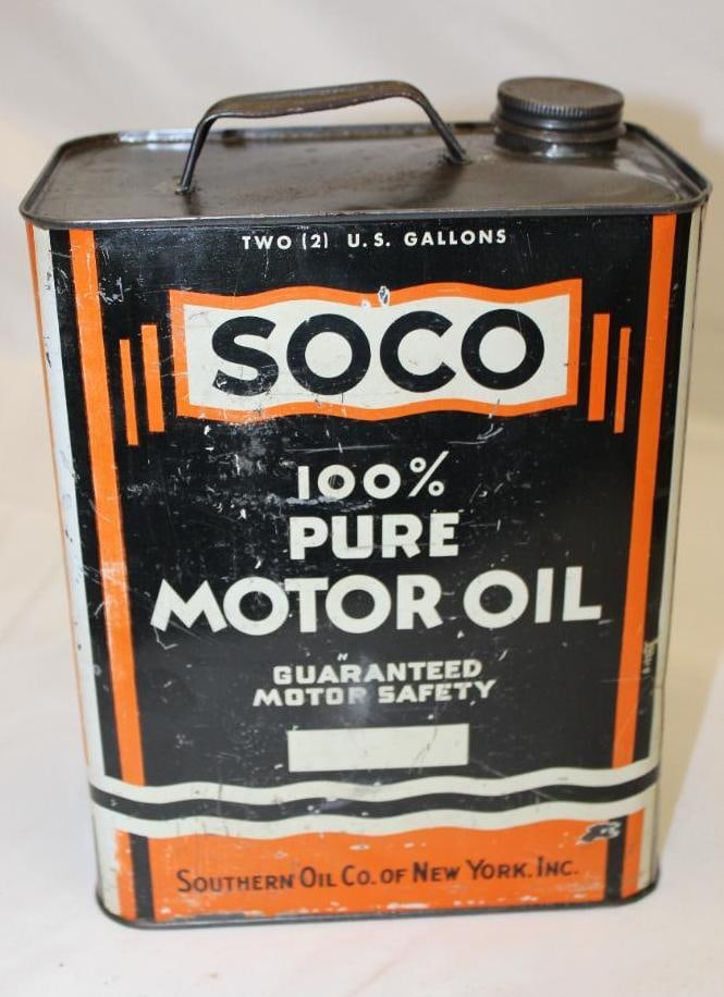 Soco 100% Pure Two Gallon Motor Oil Can (1 of 4)