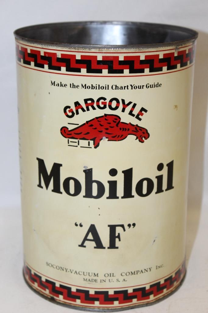 Mobil Gargoyle AF Socony Metal 5 Quart Motor Oil Can (1 of 4)