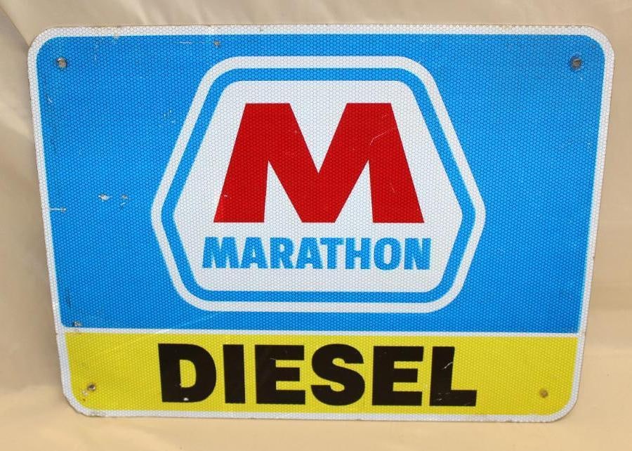 Marathon Diesel Advertising Interstate Highway Reflector Sign (1 of 2)