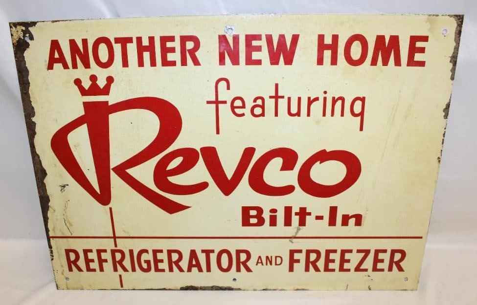 Revco Built in Refrigerator and Freezer Metal Advertising Sign (1 of 4)