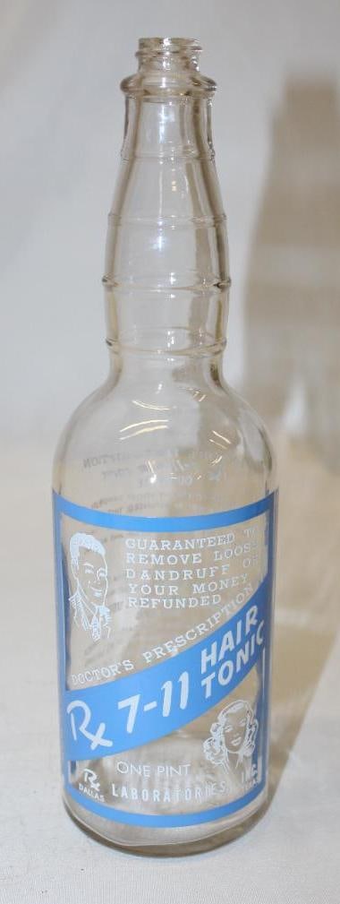 Doctors Prescription RX 7-11 Hair Tonic Advertising Bottle (1 of 5)
