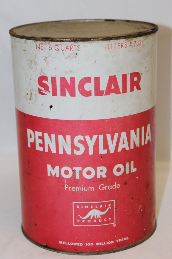 Sinclair Pennsylvania Metal 5 Quart Motor Oil Can (1 of 4)