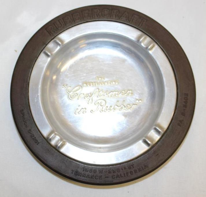 Rubbercraft Advertising Tire Ashtray w/ Embossed Metal Center (1 of 4)