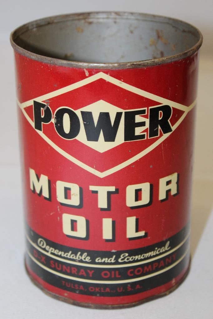 DX Sunray Power Metal One Quart Motor Oil Can (1 of 4)