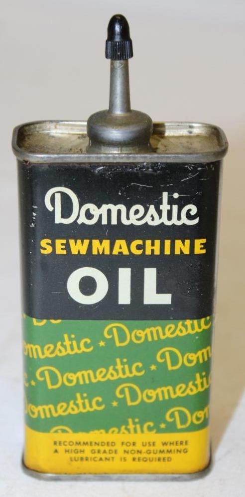 Domestic Sew Machine Lead Top Oiler Can: 5"x1"x2", light surface rust and scratches