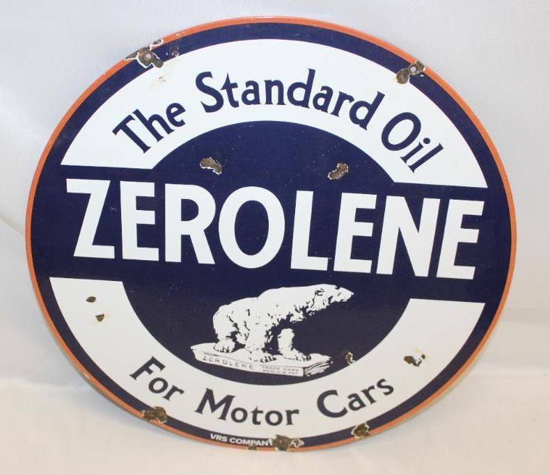 Reproduction Zerolene Porcelain Sign (1 of 5)