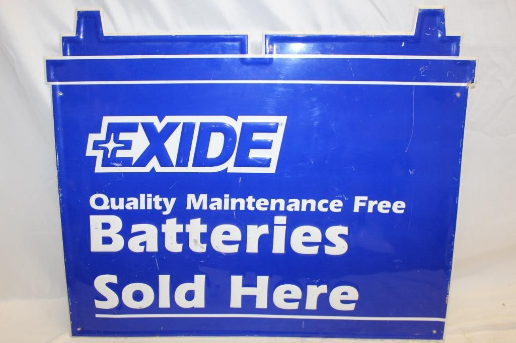 Exide Batteries Embossed Advertising Sign (1 of 5)