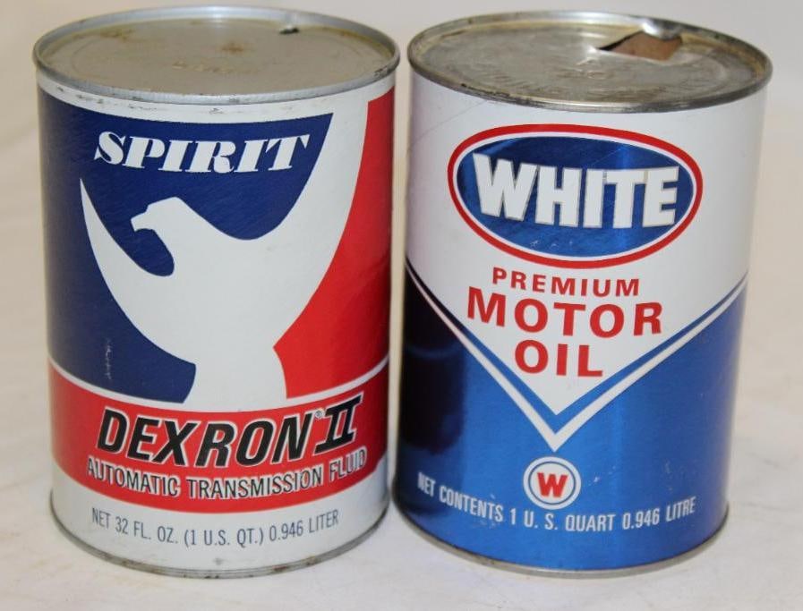 Group of 2 1 Quart Oil & ATF Cans Spirit and White (1 of 2)