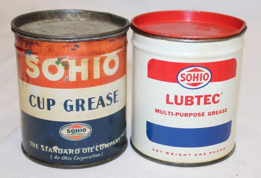 Group of 2 Sohio 1lb Grease Cans (1 of 2)