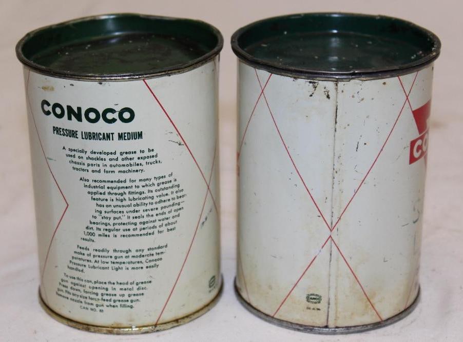 Group of 2 Conoco 1lb Grease Cans (1 of 1)
