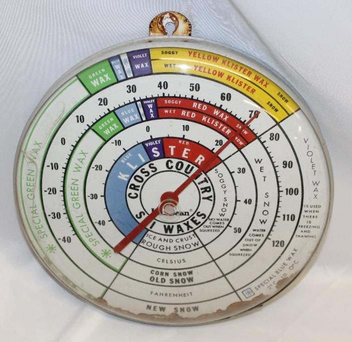 L.L. Bean Ski Waxes Round Dial Advertising Thermometer (1 of 5)