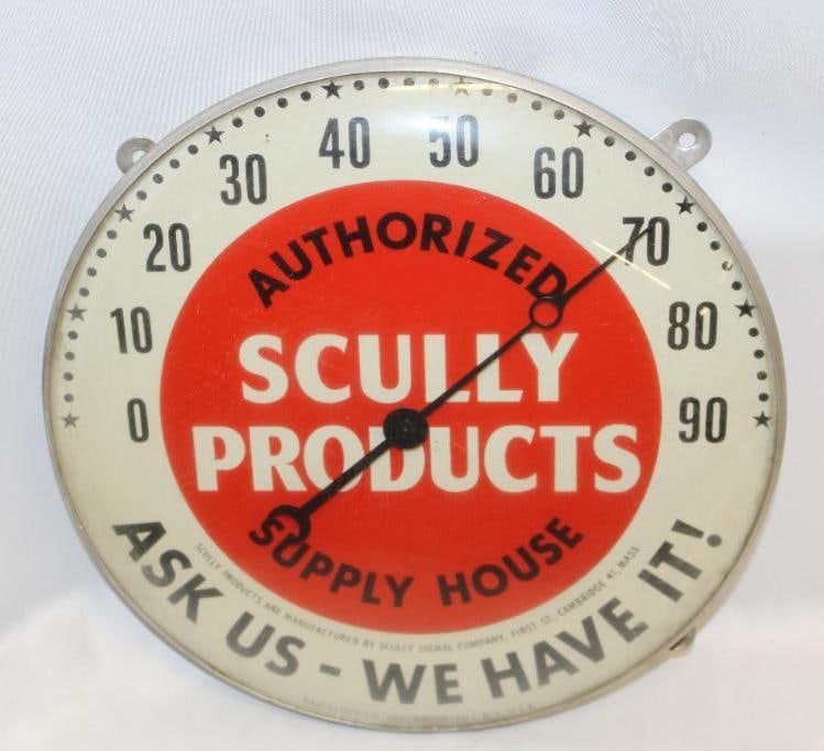 Scully Signal Products Supply Round Dial PAM Advertising Thermometer (1 of 5)