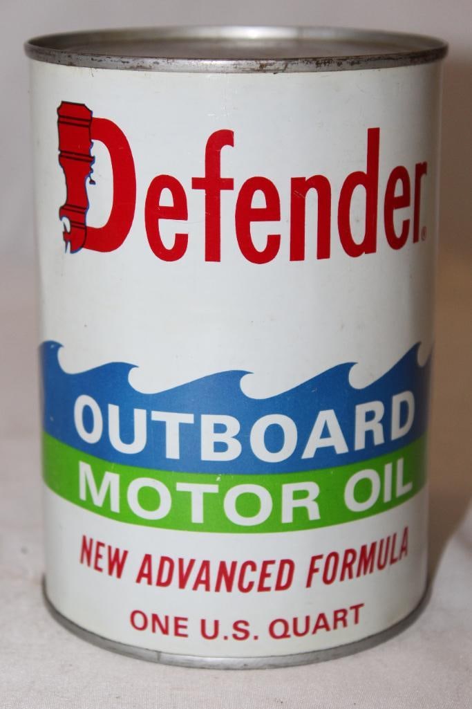 Defender Outboard Motor Oil Metal 1 Quart Can (1 of 3)