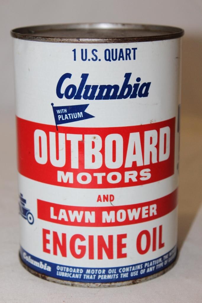 Columbia with Platinum Outboard and Lawnmower Engine Oil Metal 1 Quart Can (1 of 4)