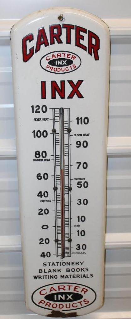 Carter Inx Products Porcelain Advertising Thermometer (1 of 5)