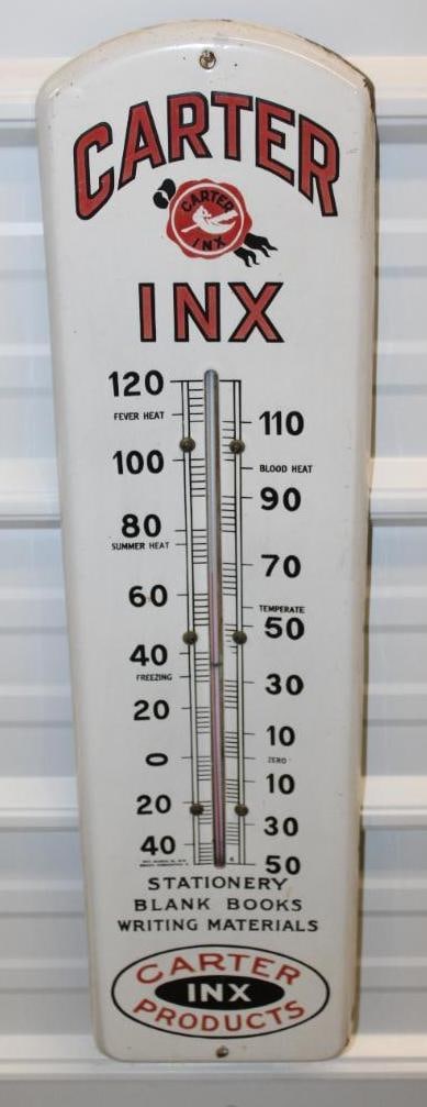 Carter Inx Products Porcelain Advertising Thermometer (1 of 6)
