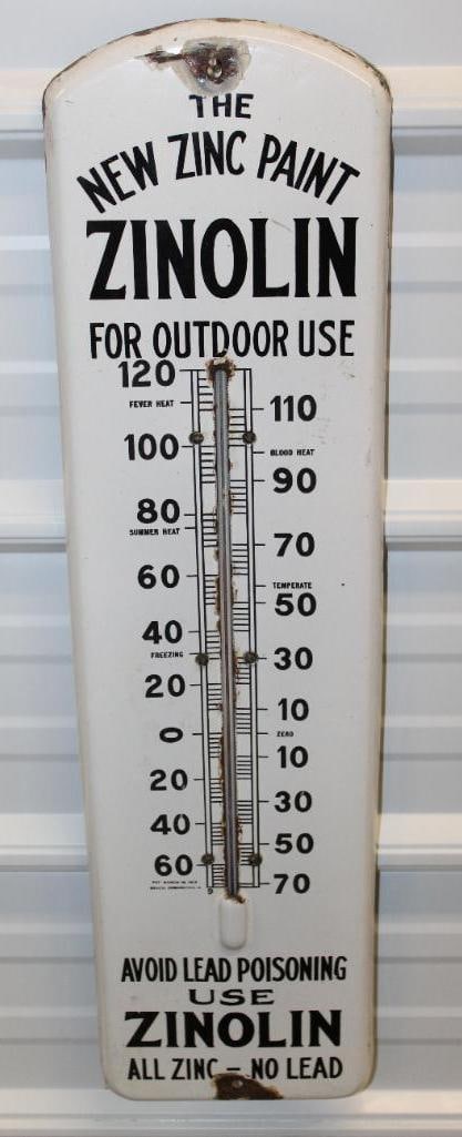 Zinolin Paint Porcelain Advertising Thermometer (1 of 6)