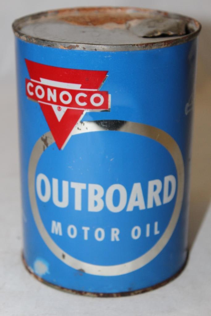 Conoco Outboard Motor Oil Metal 1 Quart Can (1 of 5)