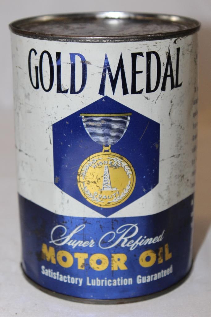 Gold Medal Super Refined 2 Cycle Fortified Outboard Motor Oil Metal 1 Quart Can (1 of 4)