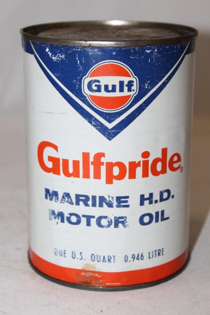 Gulf Gulfpride Marine HD Motor Oil Metal 1 Quart Can (1 of 4)