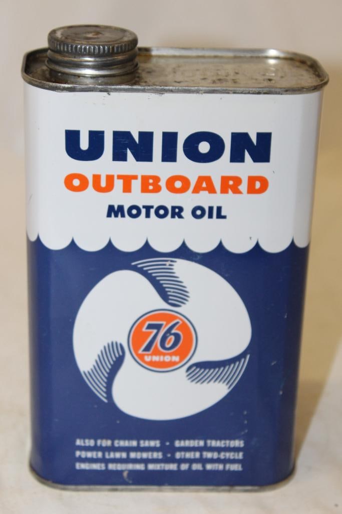 Union 76 Outboard Flat Metal Motor Oil Can (1 of 4)