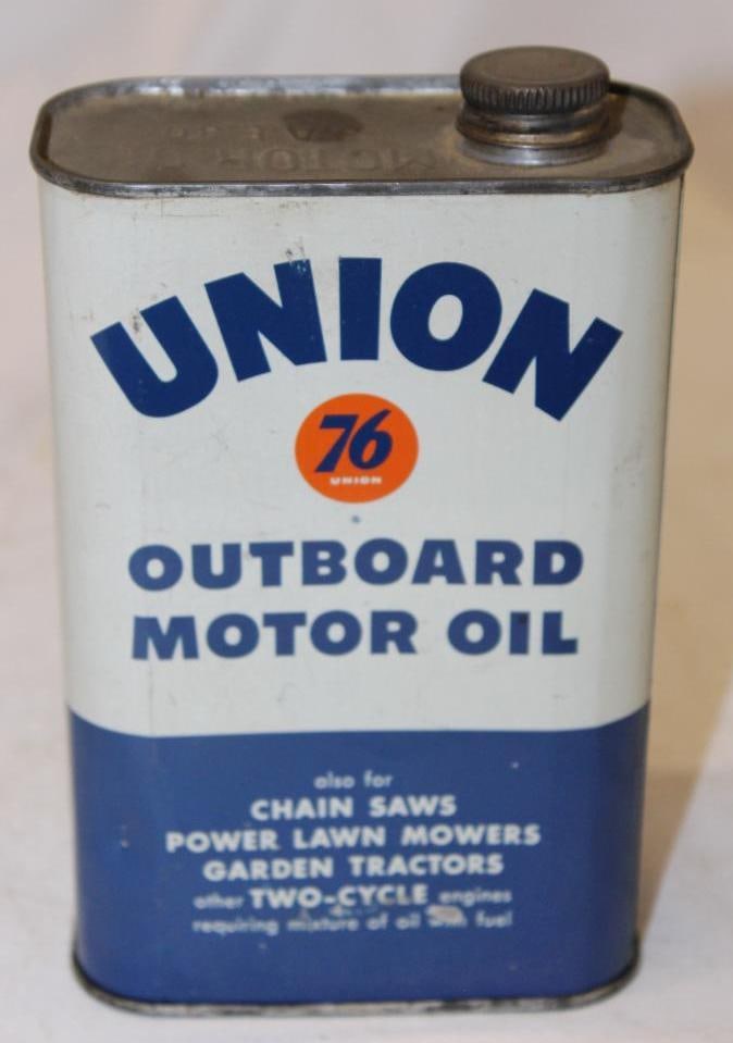 Union 76 2 Cycle Outboard Flat Metal Motor Oil Can (1 of 4)