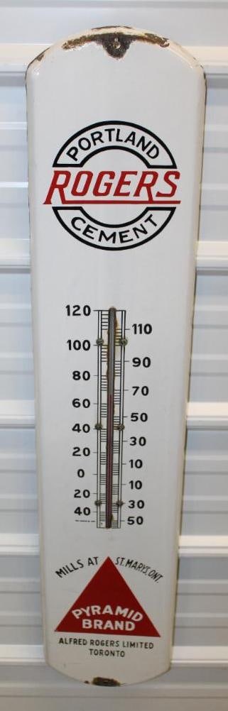 Rogers Portland Cement Porcelain Advertising Thermometer (1 of 8)
